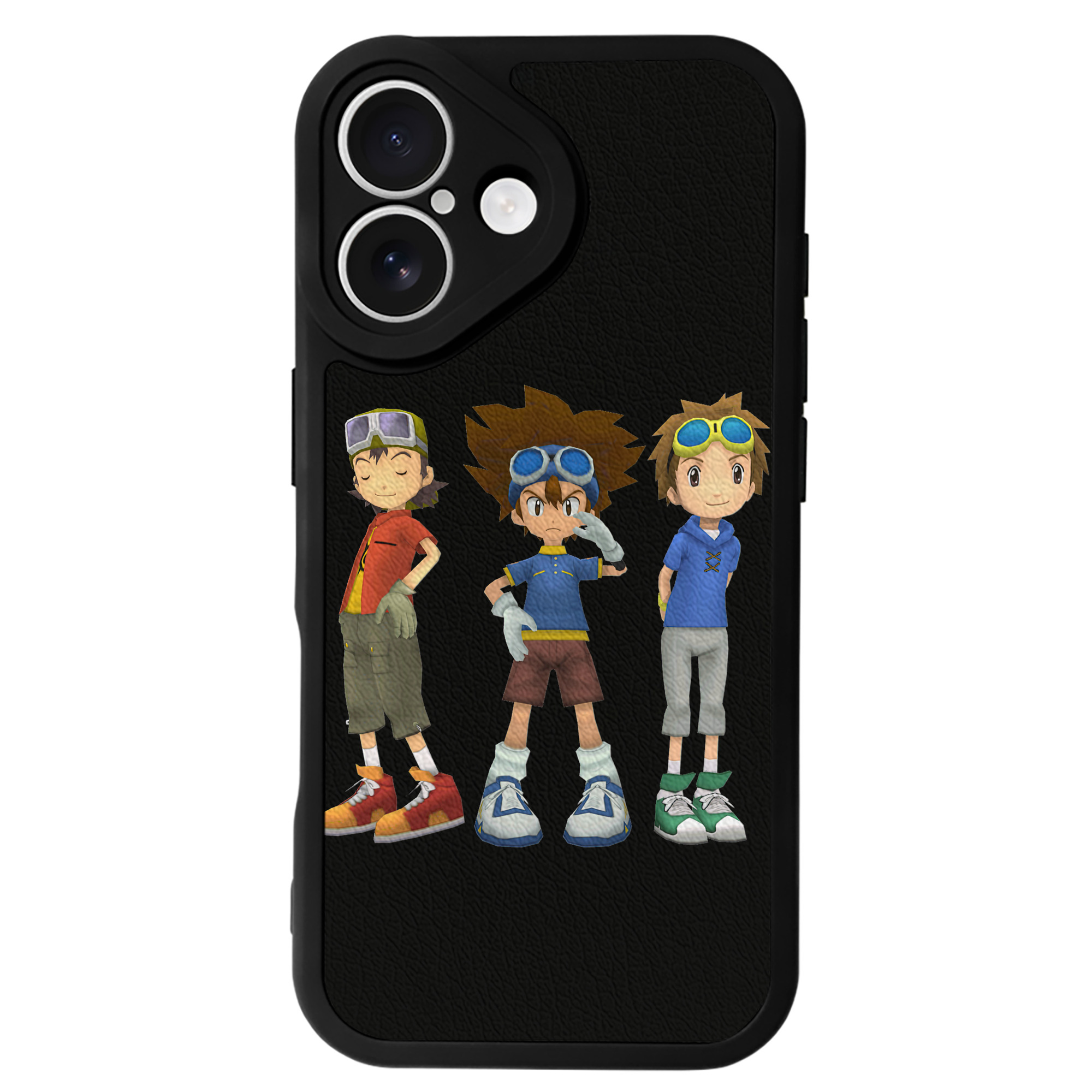 （画像用） Digimon デジタルモンスター/デジモン 【iPhone 16シリーズ対応】シリコンスマホケース（レザー調） 材質：シリコン